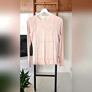H&M Pink Ribbed Long Sleeve Sweatshirt